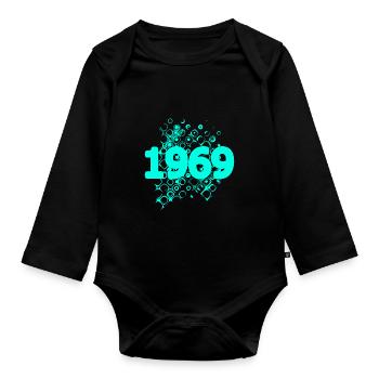 Retro 1969 - Organic Longsleeve Baby Bodysuit - black - Front