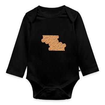Lots of cookies in one form - Organic Longsleeve Baby Bodysuit - black - Front