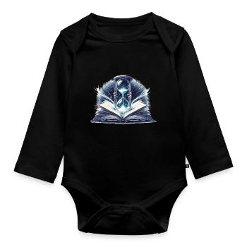 Learning is a travel not a destiny. - Organic Longsleeve Baby Bodysuit - black - Front