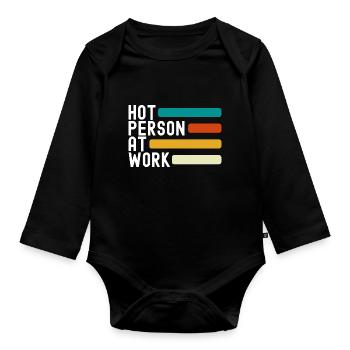 Hot Person At Work Gym Self Love - Baby Bio-Langarm-Body - Schwarz - Vorne