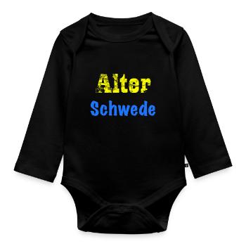 Alter Schwede - Baby Bio-Langarm-Body - Schwarz - Vorne