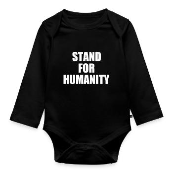 Stand for humanity - Organic Longsleeve Baby Bodysuit - black - Front