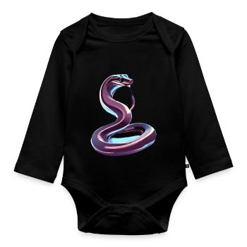 Chrom Schlange - Baby Bio-Langarm-Body - Schwarz - Vorne