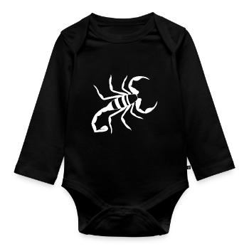 Sternzeichen Skorpion - Baby Bio-Langarm-Body - Schwarz - Vorne