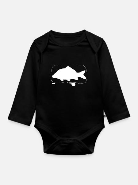 Karpfen - Baby Bio-Langarm-Body - Schwarz