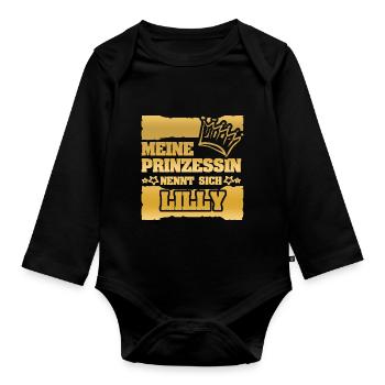 Geschenk für Lilly - Baby Bio-Langarm-Body - Schwarz - Vorne
