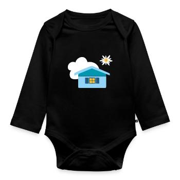 Hüttenzauber - Baby Bio-Langarm-Body - Schwarz - Vorne