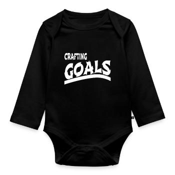 soccer leagues fun cool statement present gift - Baby Bio-Langarm-Body - Schwarz - Vorne