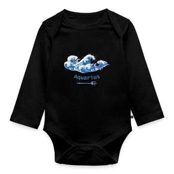 Aquarius - Baby Bio-Langarm-Body - Schwarz - Vorne
