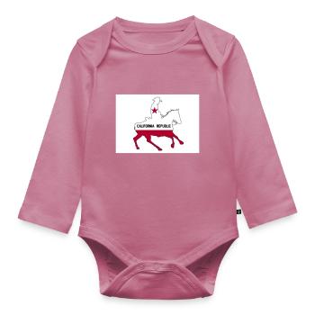 California State Flag Cowboy - Organic Longsleeve Baby Bodysuit - mauve - Front
