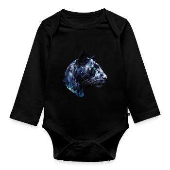 Panther - Baby Bio-Langarm-Body - Schwarz - Vorne