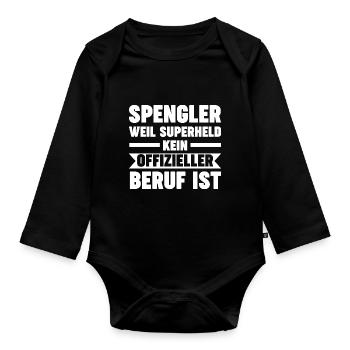 Spengler Beruf Blechner Geschenk - Baby Bio-Langarm-Body - Schwarz - Vorne