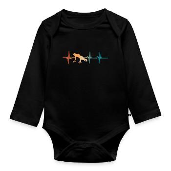 Heartbeat Push Up - Organic Longsleeve Baby Bodysuit - black - Front
