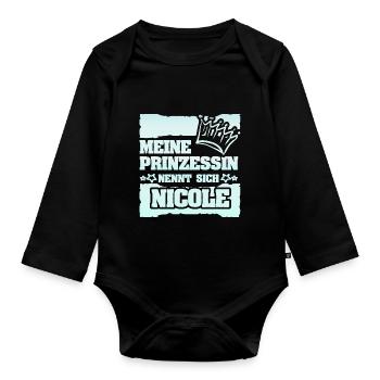 Nicole - Organic Longsleeve Baby Bodysuit - black - Front