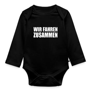 wir fahren zusammen - Baby Bio-Langarm-Body - Schwarz - Vorne