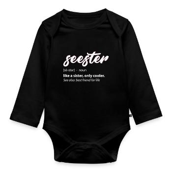 Seester Définition Maman Soeur Ami Soeur - Body Bébé bio manches longues - noir - Devant