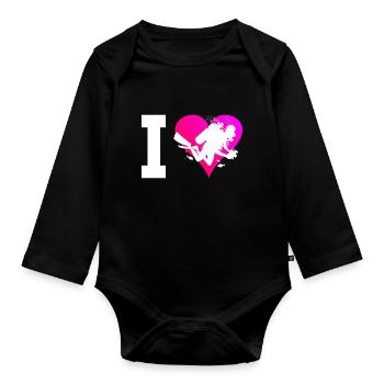 Plongeur Homme Plongeur Scuba Diver Diver - Body Bébé bio manches longues - noir - Devant