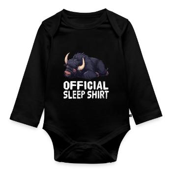 Offizielles Schlafshirt Yak - Baby Bio-Langarm-Body - Schwarz - Vorne