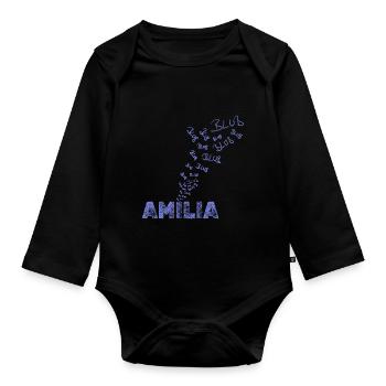 Voile Amilia - Body Bébé bio manches longues - noir - Devant