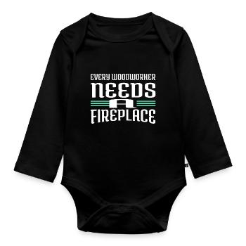 carpenter girl tshirts lumberman woodcutter - Baby Bio-Langarm-Body - Schwarz - Vorne