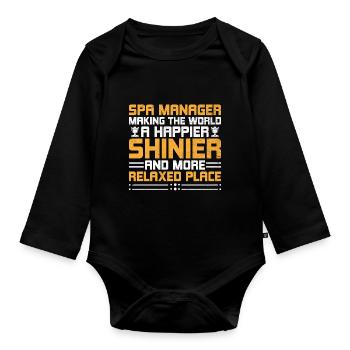 SPA Manager Job Wellness Funny SPA Management Sayi - Organic Longsleeve Baby Bodysuit - black - Front