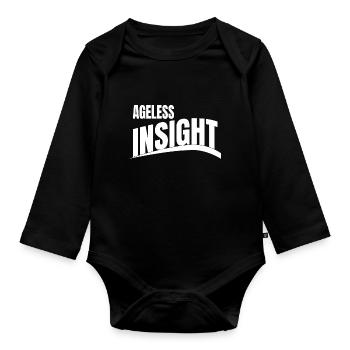 mental well-being statement mental clarity mindset - Organic Longsleeve Baby Bodysuit - black - Front