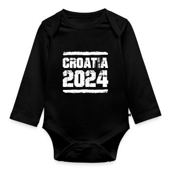 Croatia 2024 Team - Organic Longsleeve Baby Bodysuit - black - Front