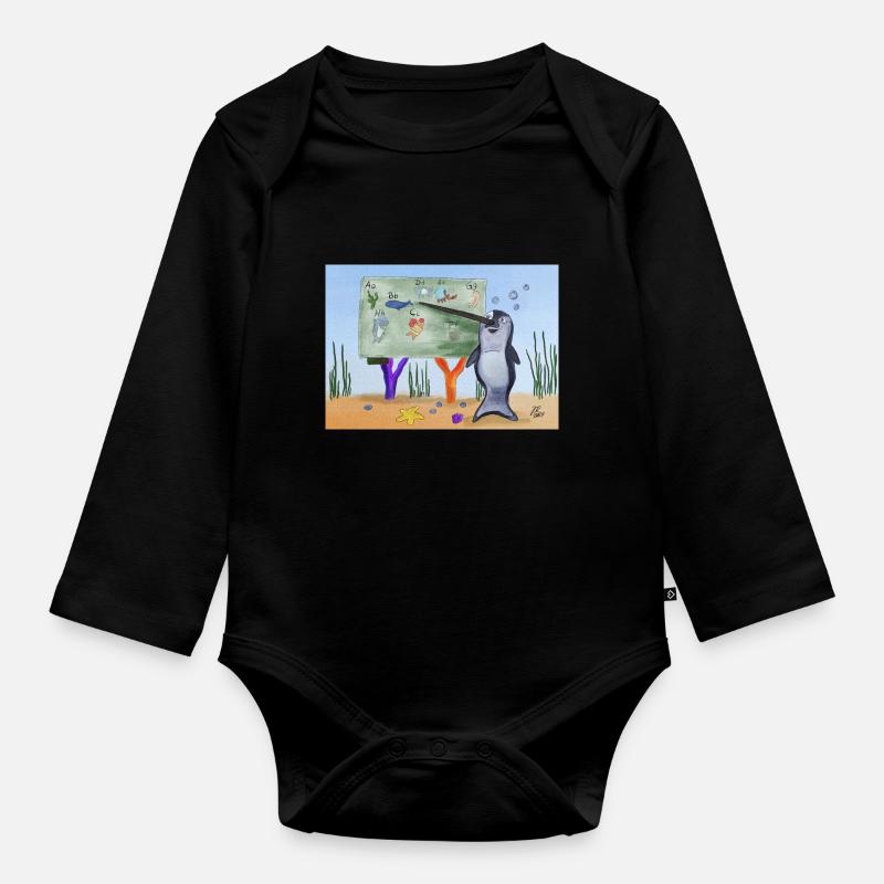 Enseignant Narval - Body Bébé bio manches longues - noir