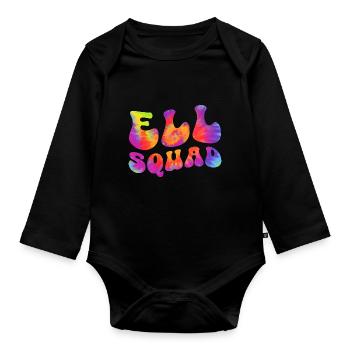ELL Squad English Language Lesson Teacher Educator - Organic Longsleeve Baby Bodysuit - black - Front