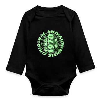 Geburtstag 1970 - Baby Bio-Langarm-Body - Schwarz - Vorne