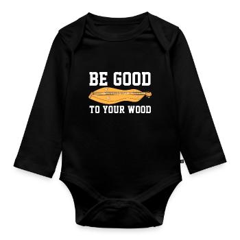 soyez bon pour votre bois Design pour une ficelle - Body Bébé bio manches longues - noir - Devant