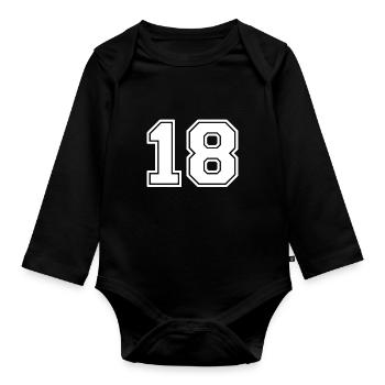 18 - Organic Longsleeve Baby Bodysuit - black - Front