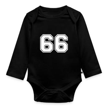 66 - Organic Longsleeve Baby Bodysuit - black - Front