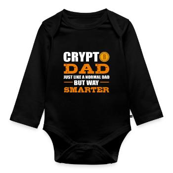 Le bitcoin - Body Bébé bio manches longues - noir - Devant