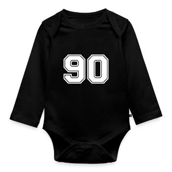 90 - Organic Longsleeve Baby Bodysuit - black - Front
