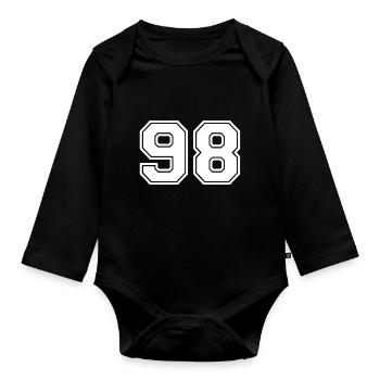 98 - Organic Longsleeve Baby Bodysuit - black - Front