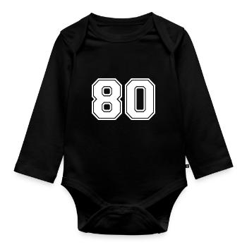80 - Organic Longsleeve Baby Bodysuit - black - Front