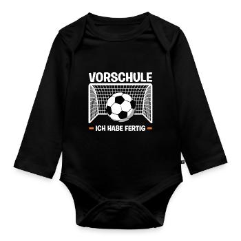 Kindergarten Vorschule Vorschulpädagoge Geschenk - Baby Bio-Langarm-Body - Schwarz - Vorne