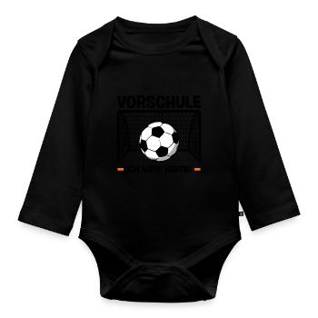 Kindergarten Vorschule Vorschulpädagoge Geschenk - Baby Bio-Langarm-Body - Schwarz - Vorne