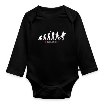 Revolution - Evolution Man Fun Twist 09 - Organic Longsleeve Baby Bodysuit - black - Front