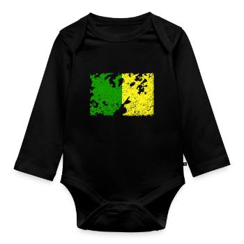 Flag Donegal, Leitrim & Meath - Organic Longsleeve Baby Bodysuit - black - Front