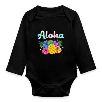 Maui Hawaï Hawaïen - Body Bébé bio manches longues - noir - Devant