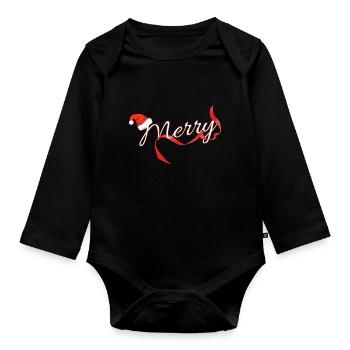 Merry - Organic Longsleeve Baby Bodysuit - black - Front