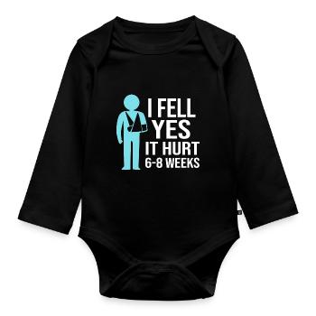 Gebrochener Arm Knochen Knochenbruch - Baby Bio-Langarm-Body - Schwarz - Vorne