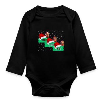 Ho Ho Ho Lebkuchenmännchen - Baby Bio-Langarm-Body - Schwarz - Vorne