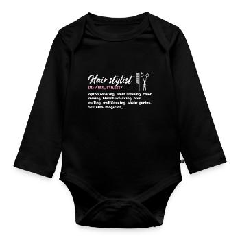 Hair Stylist Definition Makeup Cosmetician - Baby Bio-Langarm-Body - Schwarz - Vorne