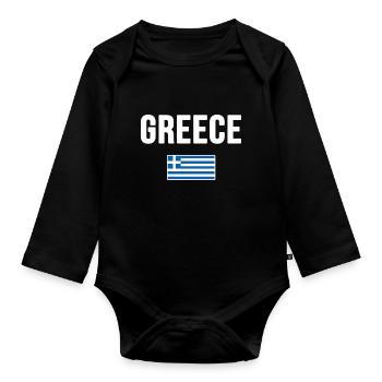 Greece - Organic Longsleeve Baby Bodysuit - black - Front