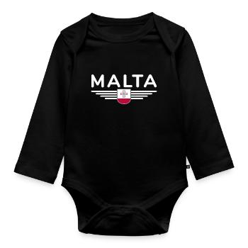 T-shirt Malte – Pour les fans de l’île - Body Bébé bio manches longues - noir - Devant