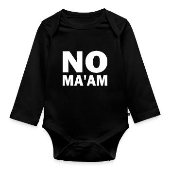 no ma'am - Body Bébé bio manches longues - noir - Devant