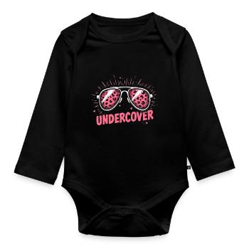 Funny Sunglasses and Undercover Speech Costume - Organic Longsleeve Baby Bodysuit - black - Front